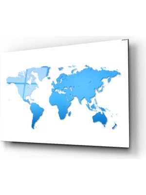 By Çağrı Dünya Haritası 46 Cam Tablo