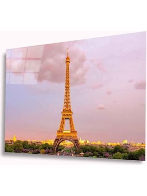 By Çağrı Eyfel Kulesi Cam Tablo 4mm Dayanıklı Temperli Cam