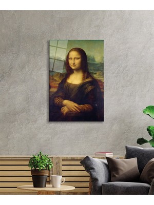 By Çağrı Mona Lisa Portresi Sanat Cam Tablo, Ev ve Ofis Duvar Dekoru, Hediyelik Büyük Temperli 4 mm Cam Tablo