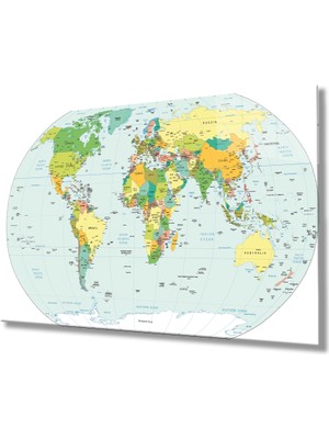 By Çağrı Dünya Haritası 4 Cam Tablo