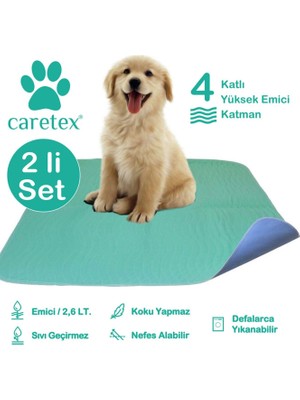 Abso Yıkanabilir Emici Köpek Pedi (2 Li Set) ( 75 x 85 Cm. )