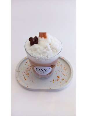 Black And White Candle Ice Coffee Mocha Candle Dekoratif Kahve Kokulu Mum ve Sunum Tepsisi