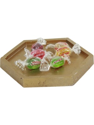 Evene Şekerlik Sunumluk Drajelik Dekoratif Tabak Altıgen Model