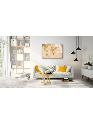 By Çağrı Dünya Haritası 60 Cam Tablo