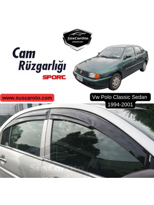 ŞüsCarOto Aksesuar Vw Polo Classic Sedan 1994-2001 Uyumlu Mugen Cam Rüzgarlığı Seti Piano Black 4'lü