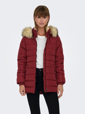 Only Midi Kapüşonlu Kışlık Şişme Kaban - Sıcak ve Şık!