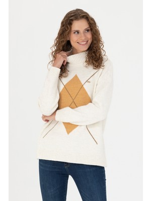 U.S. Polo Assn. Balıkçı Yaka Krem Kadın Kazak 1677568