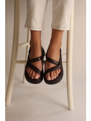 Dünya Shoes  Deri Kadın Sandalet