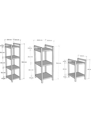 Cmkstore Metal Dekoratif Çok Amaçlı Raf 9 Raflı Banyo Mutfak Rafı Çiçeklik Organizer Beyaz