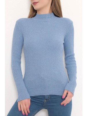 Tozlu Yaka Yarım Balıkçı Body Bebemavi