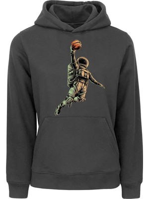 Ada Bebek Çocuk Adabebek Unisex Oversize Smaçör Astronot Baskılı Çocuk Sweatshirt