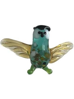 Hasyılmaz El Yapımı Mini Murano Cam Baykuş Biblo A98-02