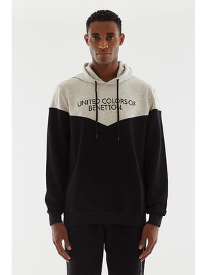 United Colors of Benetton Erkek Kapüşonlu  Sweatshirt