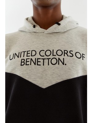 United Colors of Benetton Erkek Kapüşonlu  Sweatshirt