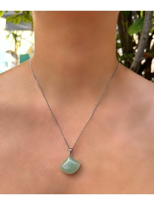 Asya Gems Yelpaze Model Aventurin Doğal Taş Kolye