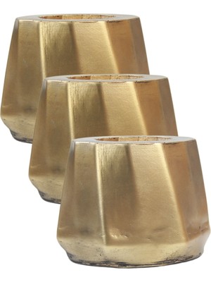 Kaktüs Saksı Dünyası El Yapımı Saksı Premium Kalite Dekoratif Saksı Kalın Çapraz Çizgili