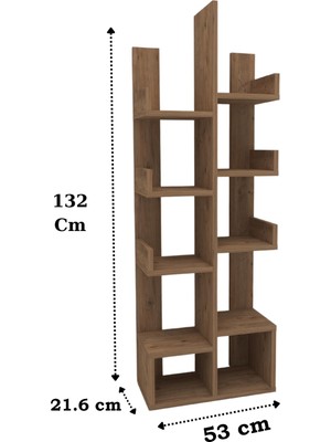 Enda Home Pamfilya 10 Bölmeli/Raflı Kitaplık Çam