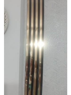 Üçler Plastik Duvar Çıtası Kendinden Yapışkanlı Gold/siyah 4 cm 1 RULO10 mt