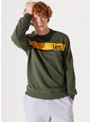 Lee Bisiklet Yaka Haki Erkek Sweatshırt L232501801 Bisiklet Yaka Sweatshirt