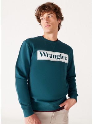 Wrangler Bisiklet Yaka Yeşil Erkek Sweatshırt W6F3I3G03 Bisiklet Yaka Sweatshirt