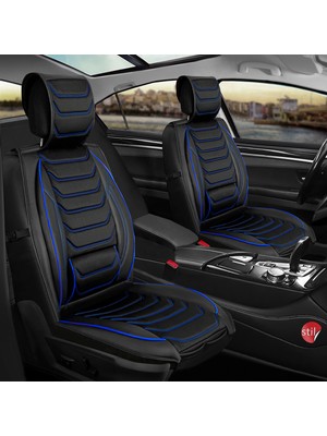 Şahinler Kuruyemiş Ford Puma Uyumlu Lüx Deri Oto Koltuk Kılıfı Ön Arka Takım Bursa Serisi Siyah Mavi