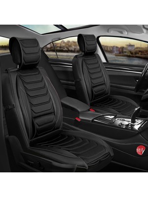 Şahinler Kuruyemiş Skoda Karoq Uyumlu Lüx Deri Oto Koltuk Kılıfı Ön Arka Takım Bursa Serisi Siyah