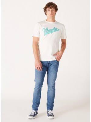 Wrangler Beyaz Erkek T-Shirt W773EEW03 Bisiklet Yaka T-Shirt