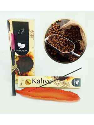 Craft Maket Kahve Çubuk Tütsü (Layansaa)  20 Adet ve Tüy Çubuk Tütsülük