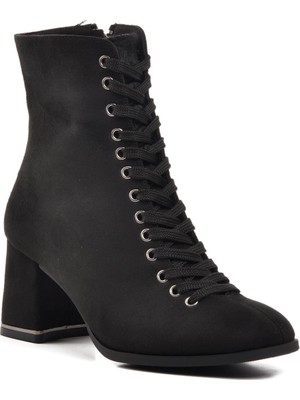 Ayakmod 336129 Siyah Süet Kadın Topuklu Bot