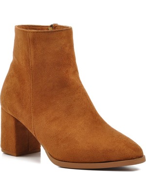 Ayakmod 343072 Taba Süet Kadın Topuklu Bot