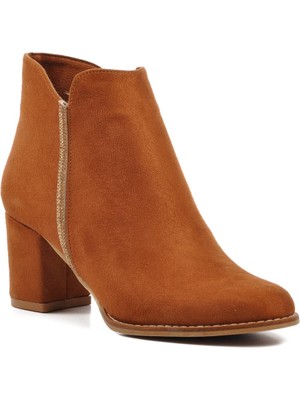 Ayakmod 262079 Taba Süet Kadın Topuklu Bot