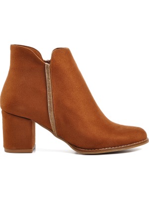 Ayakmod 262079 Taba Süet Kadın Topuklu Bot