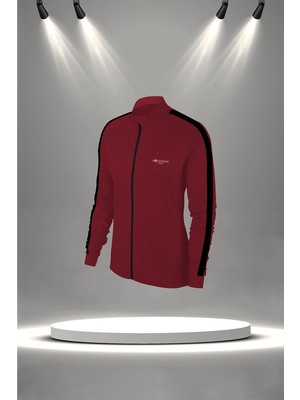 Poseidon Storm Büyük Beden Kadın Bordo Supra Penye Kumaş Yürüyüş ve Koşu Için Eşofman Takımı  (4XL-10XL)