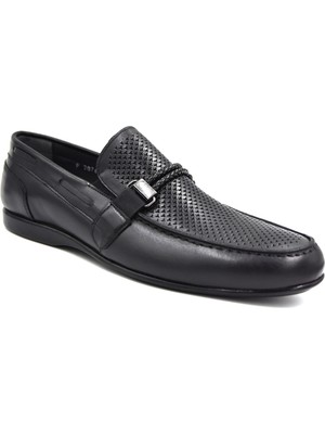 Fosco (2919) Içi Dışı Deri Kauçuk Hafif Taban Erkek Ayakkabı Siyah