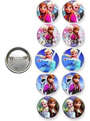 Parti Dükkanım Lisanslı Yaka çanta rozeti FROZEN 10LU