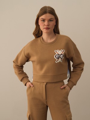 Xint Pamuklu Oversize Baskılı Sweatshirt