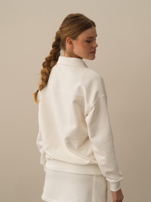 Xint Pamuklu Oversize Baskılı Sweatshirt