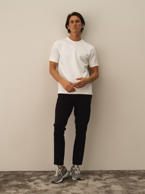 Xint Erkek Kırık Beyaz Pamuk Dokulu Regular Fit Tişört