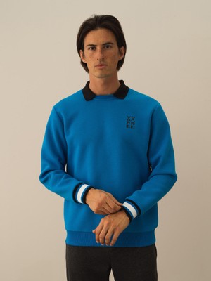 Xint Pamuklu Regular Fit Çizgi Detaylı Sweatshirt