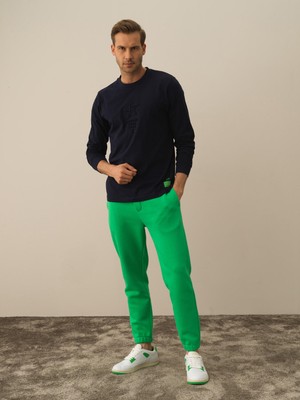 Xint Erkek Lacivert Pamuk Dokulu Regular Fit Uzun Kollu Tişört