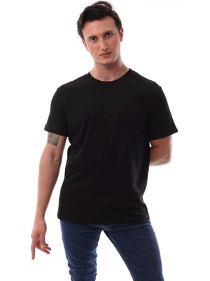 Garage Casual Wear Regular Basic Erkek T-Shirt Siyah 4000