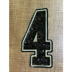Gönülden Tasarım 20X11 cm Pul Payetli 4 Rakamı Aplike Arma Yama Dikiş Hobi Aksesuarı