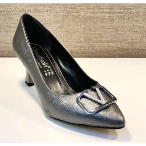 Swell Soft 2018 Kadın Tokalı 6 cm Kadeh Ökçeli Stiletto Platin