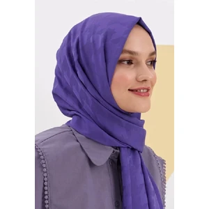Ipeksi Jakar Lara Şal Kazayağı Desen - Metalik Mor