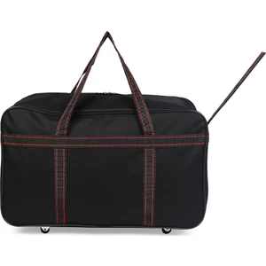 Siyah Kulplu Orta Boy Kumaş El Valizi Seyahat Çantası Orta Boy Outdoor Valiz