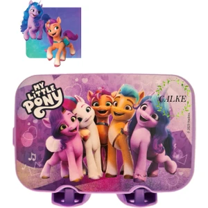 Pony Çocuk Beslenme Kutusu 4 Bölmeli Dikdörtgen Çatal Kaşıklı