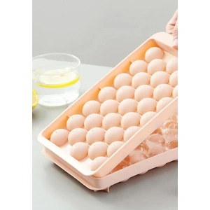 33 Bölmeli Pratik Kapaklı Yuvarlak Buz Kalıbı - Turuncu