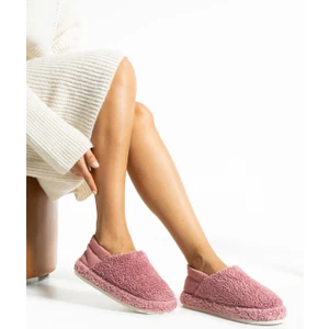 Trios Shoes Kadın Lastikli Kaymaz Taban Peluş Ev Botu Panduf TS1153