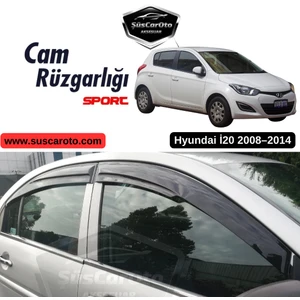 ŞüsCarOto Aksesuar Hyundai I20 2008-2014 Uyumlu Mugen Cam Rüzgarlığı Seti Piano Black 4'lü