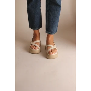 Dünya Shoes  Deri Kadın Sandalet